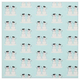 Graduating Snowmen Fabric