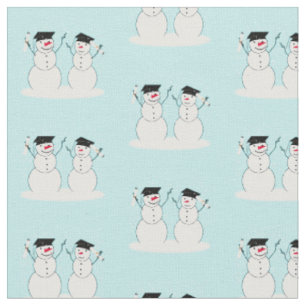 Graduating Snowmen Fabric