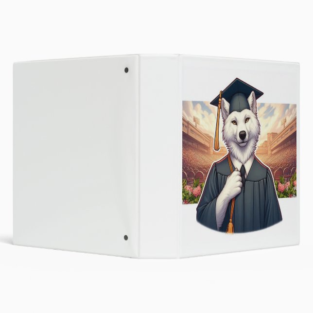 Graduating Wolf 3 Ring Binder (Background)