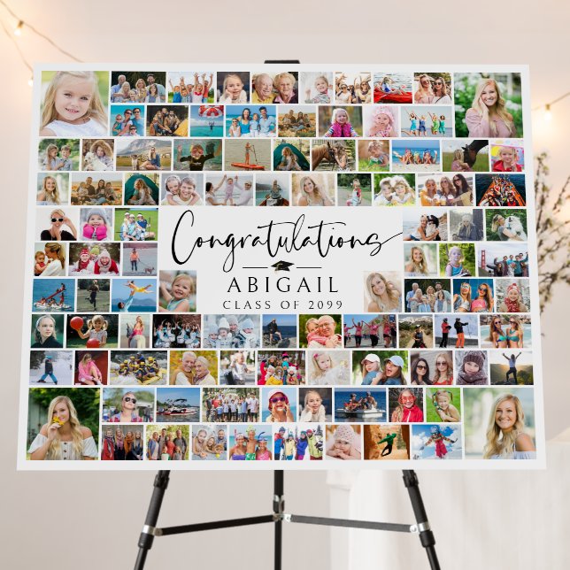 Graduation 100 Photo Collage Foam Board (In Situ (Stand))