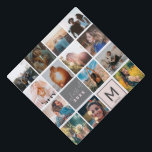 Graduation 14 photo collage grid monogram class of graduation cap topper<br><div class="desc">Add all your best moments,  photos and friends to your big day with this 14 photo collage grid monogram class of graduation.</div>