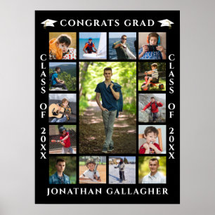 Graduation 15 Photo Collage Congrats Grad Poster