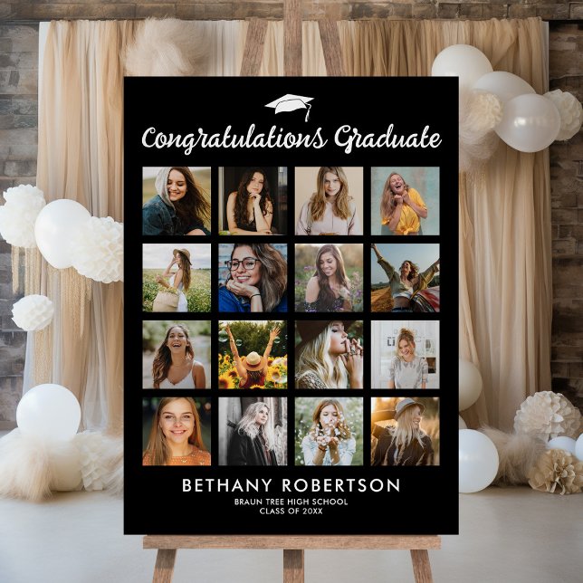 Graduation 16 Photo Collage Congratulations Foam Board (Creator Uploaded)