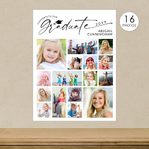 Graduation 16 Photo Collage Script Graduate Poster