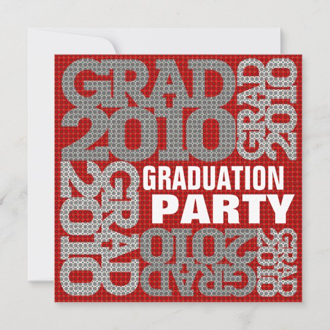 Graduation 2010 Party Red Invitation (Front)