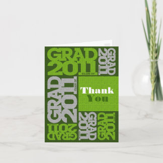 Graduation 2011 Thank You Card Pattern Green