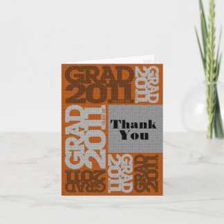 Graduation 2011 Thank You Card Pattern Orange