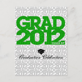 Graduation 2012 Invitation Postcard Pattern Green