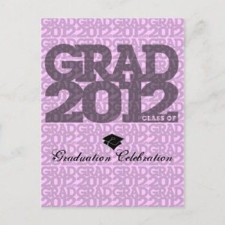 Graduation 2012 Invitation Postcard Pattern Pink