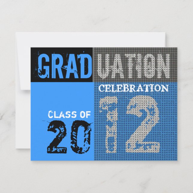 Graduation 2012 Party Graphic Blue invitation (Front)