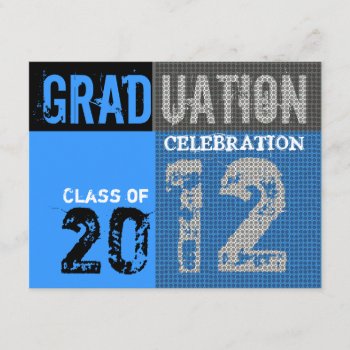 Graduation 2012 Party Graphic Blue Invitation by pixibition at Zazzle