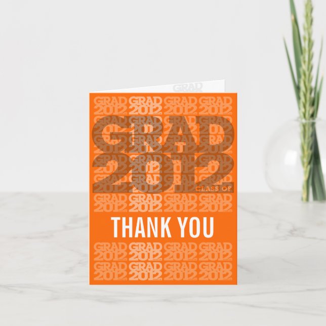 Graduation 2012 Thank You Card Orange Fresh (Front)