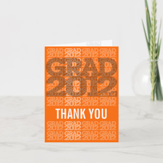 Graduation 2012 Thank You Card Orange Fresh