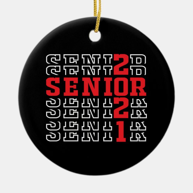 Graduation 2021, Class Of 2021, Senior 2021 Ceramic Ornament (Front)