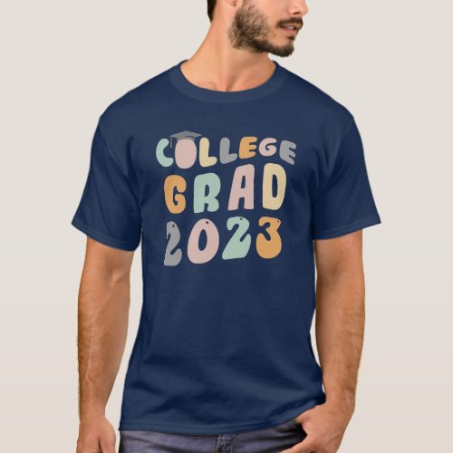 Graduation 2023 College Grad Retro Typography T_Shirt