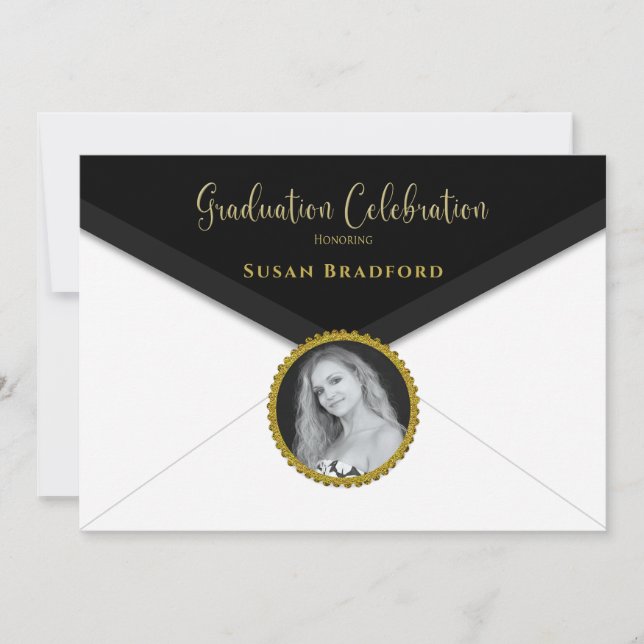 Graduation 2023 Envelope with Photo & Name Insert Invitation (Front)