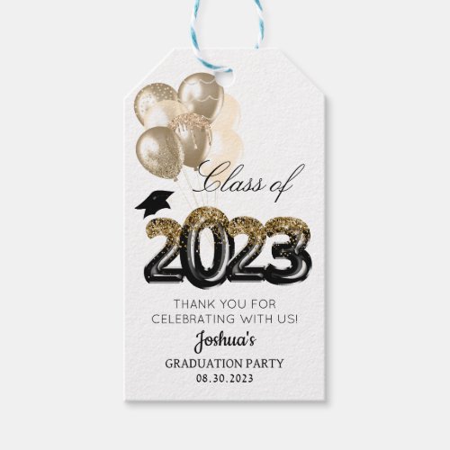 Graduation 2023 Gold Black Party favor Gift Tags