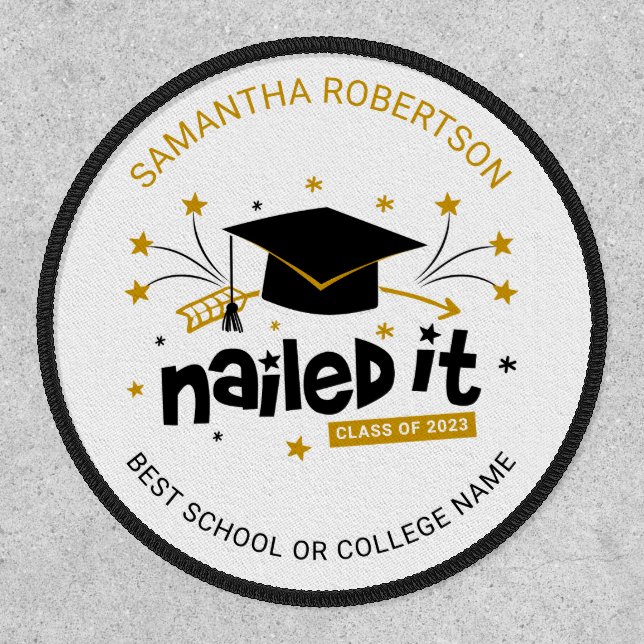 Graduation 2023 Grad Party Nailed It Personalized Patch (Front)