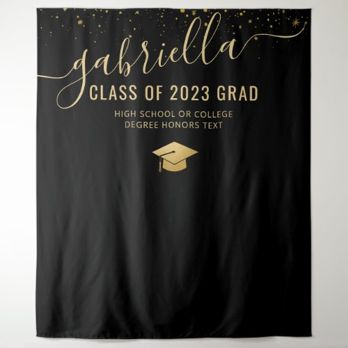 Graduation 2023 Photo Booth Selfie Backdrop Black