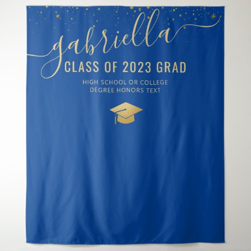 Graduation 2023 Photo Booth Selfie Backdrop Blue