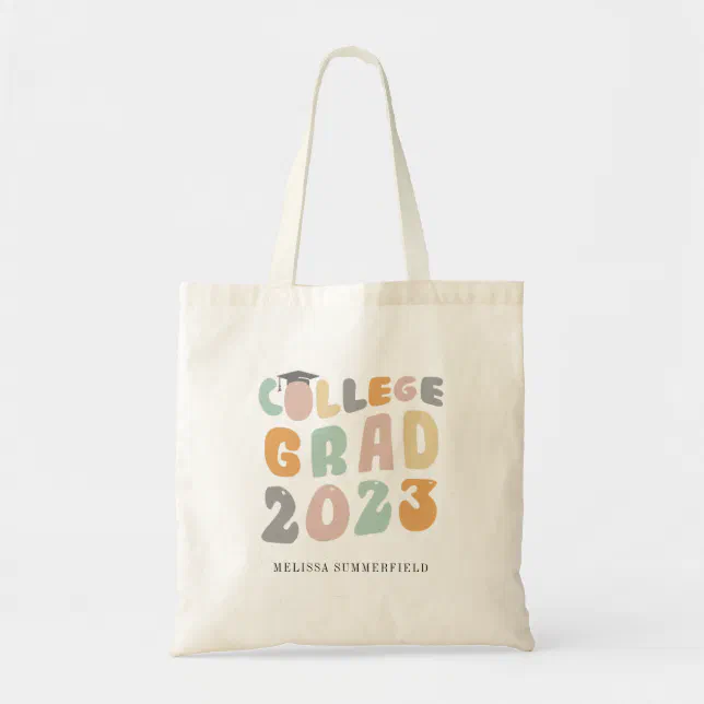 Graduation 2023 Retro Personalized College Grad Tote Bag Zazzle