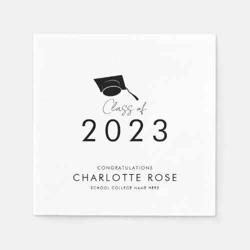 Graduation 2023 Script Elegant Grad Party Paper Napkins
