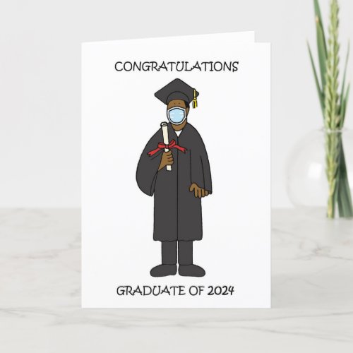 Graduation 2024 African American Male Holiday Card