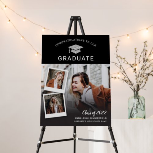 Graduation 2024 Black and White Photo Collage Grad Foam Board