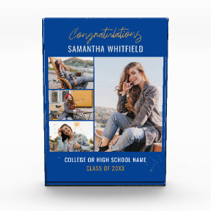 Graduation 2024 Blue Grad Keepsake Photo Block