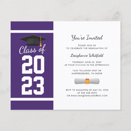 Graduation 2024 Elegant Purple Party Invitation