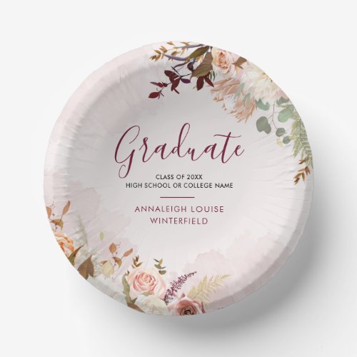 Graduation 2024 Floral Grad Party Paper Bowls