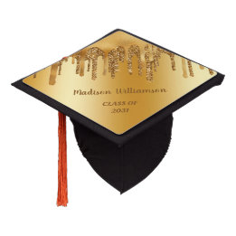 Graduation 2024 Gold Girly Glam Drips Name Year Graduation Cap Topper