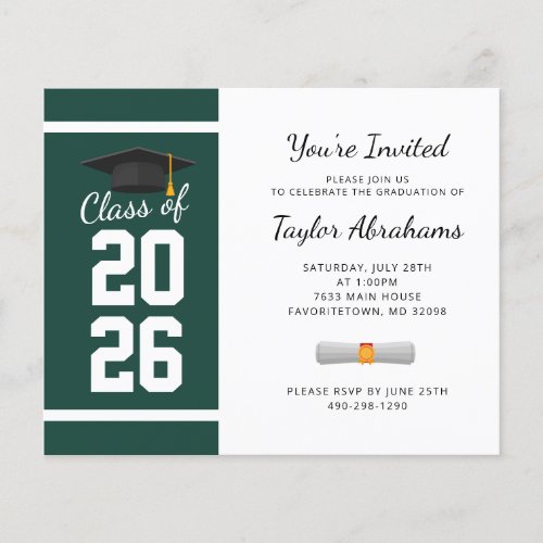  Graduation 2024 Grad Green Party Invitation