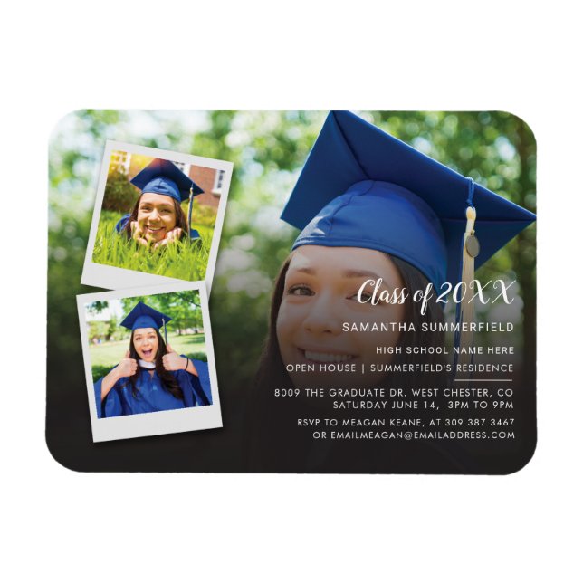 Graduation 2024 Grad Photo Collage Party Invite Magnet (Horizontal)