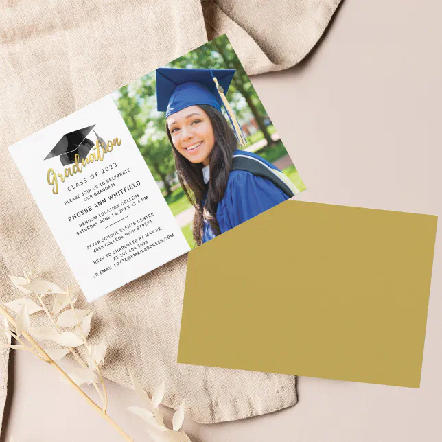 Graduation 2024 Grad Photo Mini Party Invitation | Zazzle