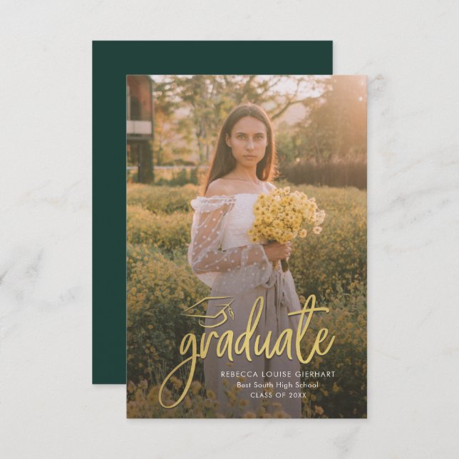 Graduation 2024 Grad Photo Open House Party Enclosure Card (Front/Back)