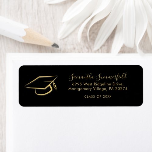 Graduation 2024 Graduate Cap Custom Return Address Label