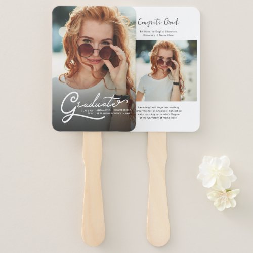 Graduation 2024 Graduate Photo Grad Announcement Hand Fan