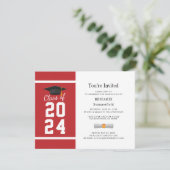 Graduation 2024 Modern Red White Invitation (Standing Front)
