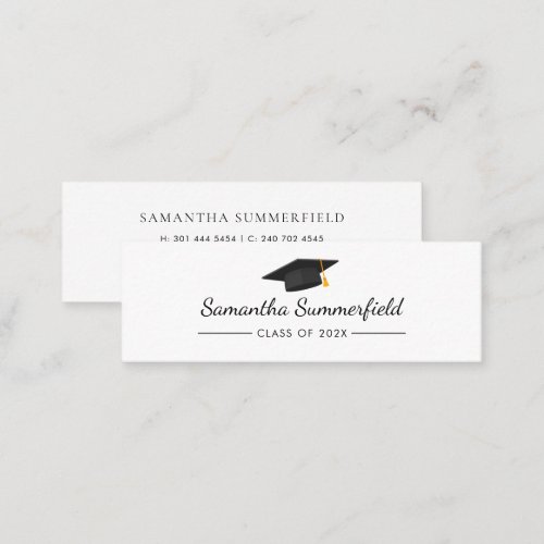 Graduation 2024 Modern Script Name Mini Business Card