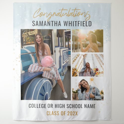 Graduation 2024 Photo Collage Graduate Photobooth Tapestry