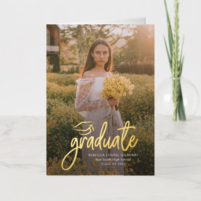 Graduation 2024 Photo Gold Foil Announcement (Front)