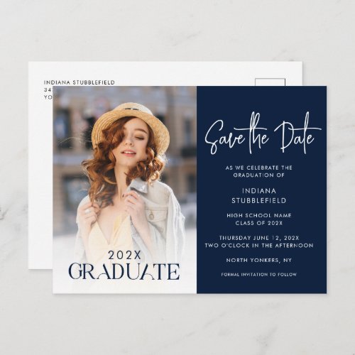 Graduation 2024 Photo Save the Date Grad Announcement Postcard