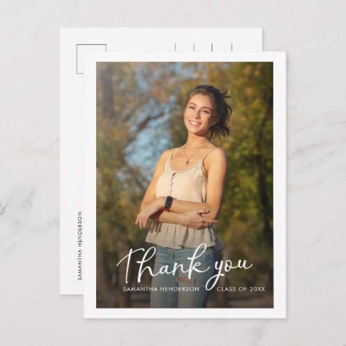 Graduation 2024 Photo Script Thank You Postcard