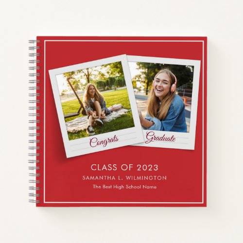 Graduation 2024 Photos Grad Party Red Guest Notebook