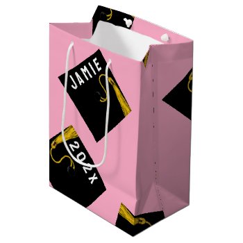 Graduation 2024 Pink Medium Gift Bag by partygames at Zazzle