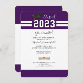 Graduation 2024 Purple White Grad Party Invitation (Front/Back)