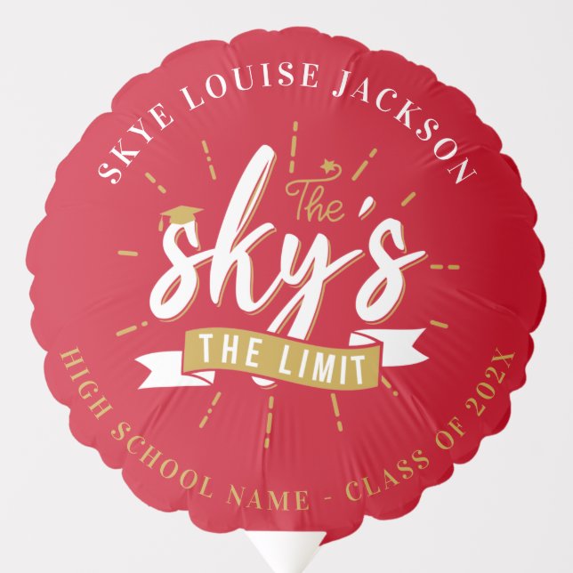 Graduation 2024 Red Grad Party Balloon (Front)