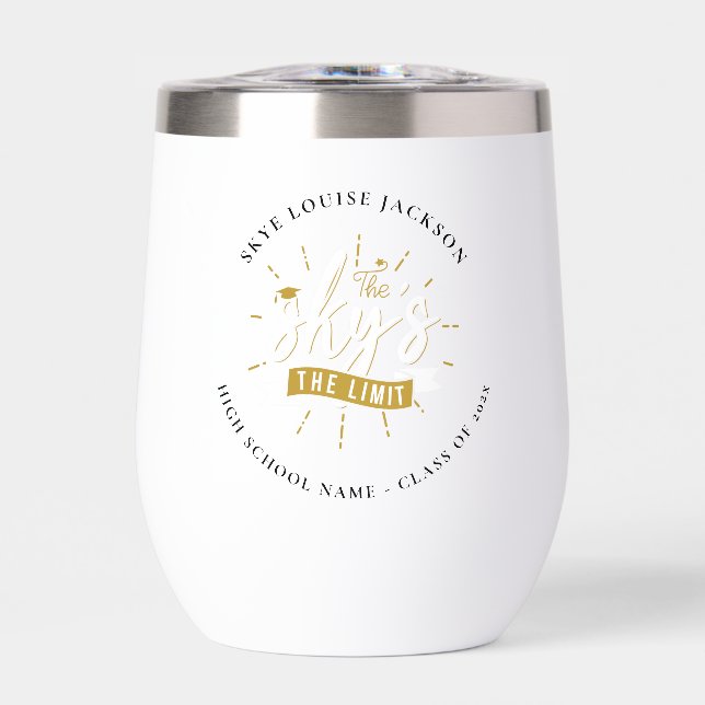 Graduation 2024 Red Grad Party Keepsake Thermal Wine Tumbler (Front)