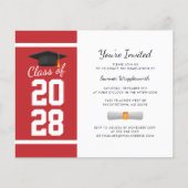 Graduation 2024 Red White Grad Party Invitation (Front)